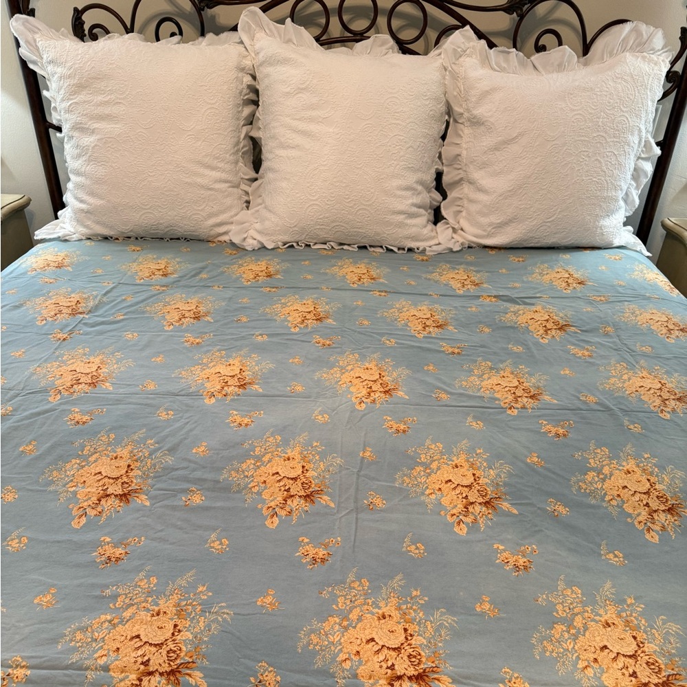 L.L. Bean Sky Blue and Tan Duvet Cover - Picture 4 of 4